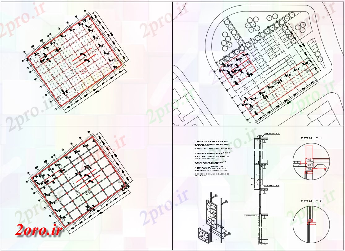 دانلود نقشه جزئیات ساخت و ساز ساختمان برج (کد43297)