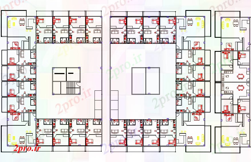 دانلود نقشه مسکونی  ، ویلایی ، آپارتمان  طراحی 1 BHK تخت (کد43345)