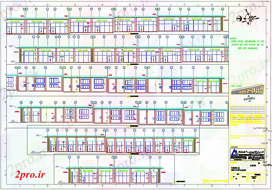 دانلود نقشه ساختمان اداری - تجاری - صنعتی نما از طراحی ساختمان (کد43346)