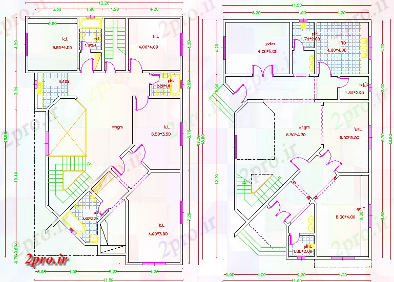 دانلود نقشه خانه های کوچک ، نگهبانی ، سازمانی - محل اقامت طرحی چیدمان ویلایی (کد43394)