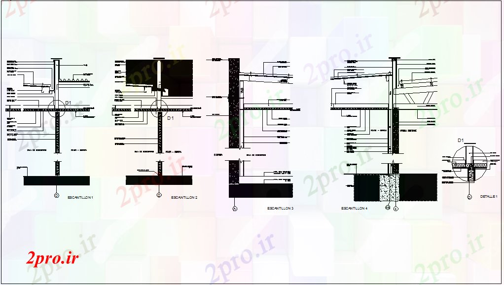 دانلود نقشه جزئیات ساخت و ساز جزئیات ساخت و ساز درب کشویی (کد43425)