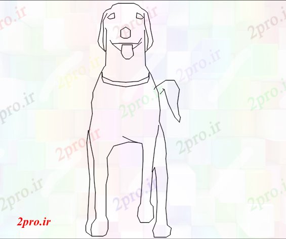 دانلود نقشه بلوک حیوانات سگ  - طراحی سگ اتوکد (کد43451)