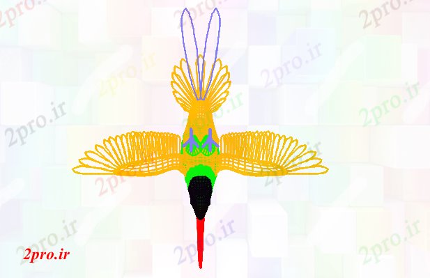 دانلود نقشه بلوک حیوانات ،  طراحی پرنده اتوکد  پرنده (کد43456)