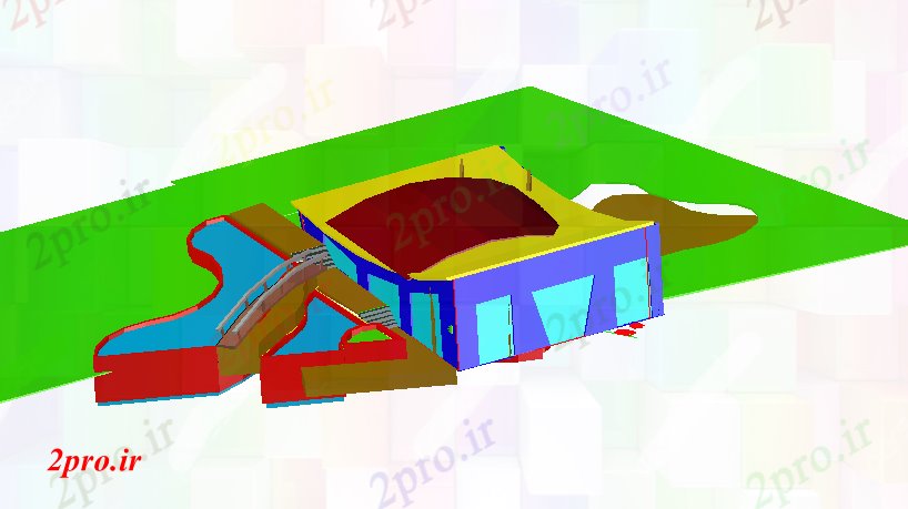 دانلود نقشه طراحی سه بعدی  تریدی از شنا (کد43465)