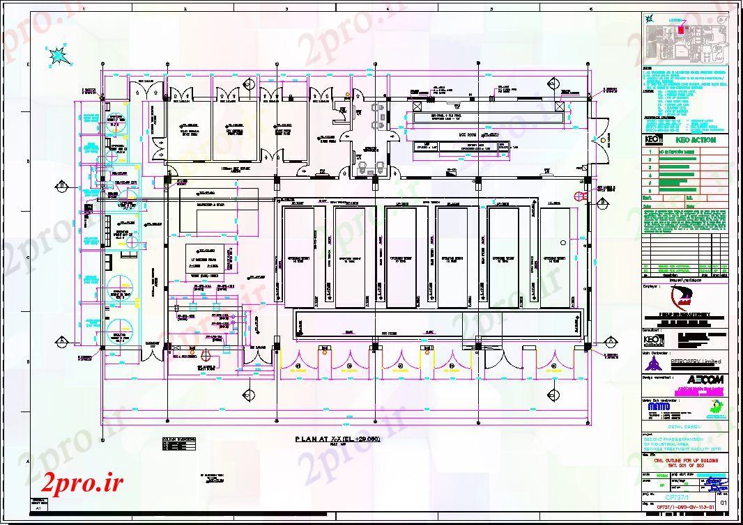 دانلود نقشه ساختمان اداری - تجاری - صنعتی نمای کلی عمران پروژه  برای ساخت و ساز (کد43501)