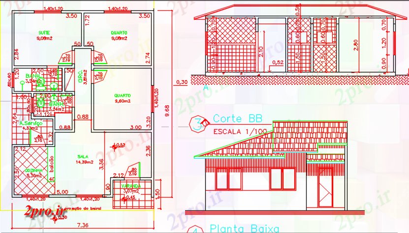 دانلود نقشه مسکونی  ، ویلایی ، آپارتمان  طراحی خانه و  نما (کد43515)