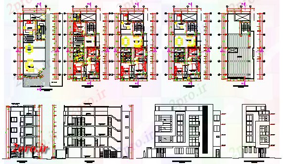 دانلود نقشه مسکونی  ، ویلایی ، آپارتمان  ساخت مسکن 4 سطح طراحی (کد43543)