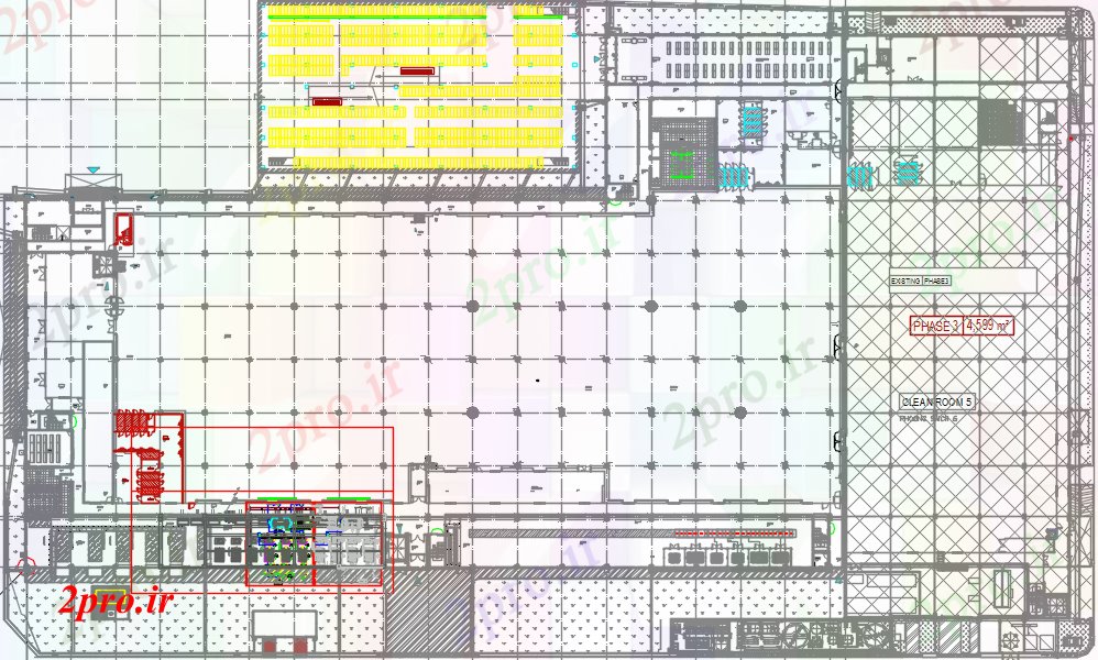 دانلود نقشه ماشین الات کارخانه جزئیات کمپرسور طرحی اتاق و بخش  (کد43544)
