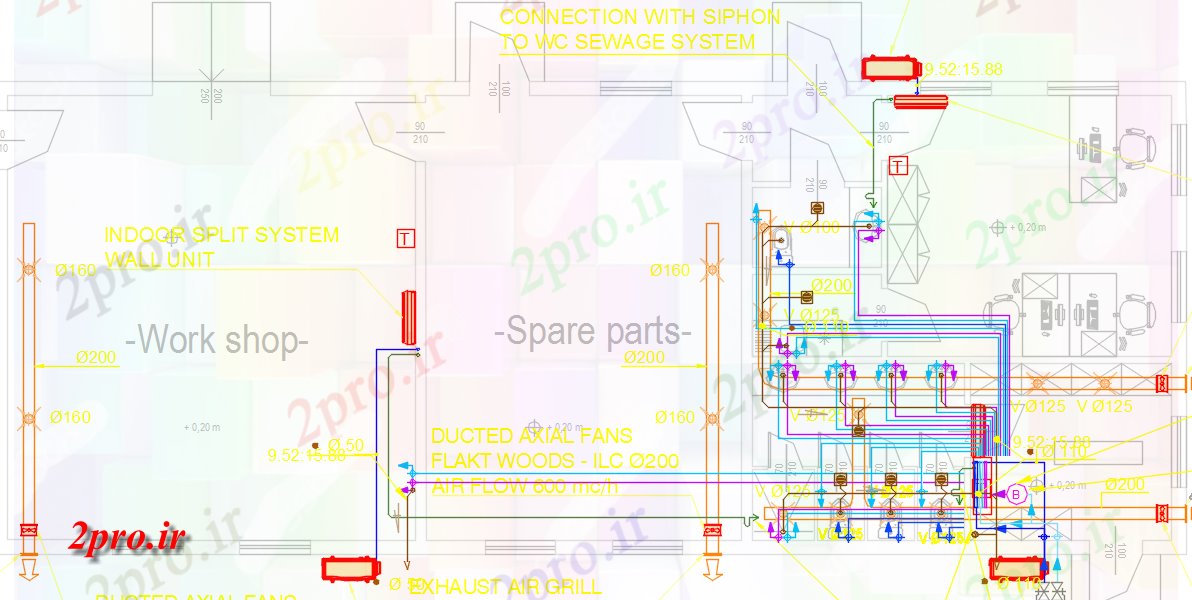 دانلود نقشه کارخانه صنعتی  ، کارگاه  مکانیک Feedmill کارخانه خدمات ساختمانی  (کد43548)