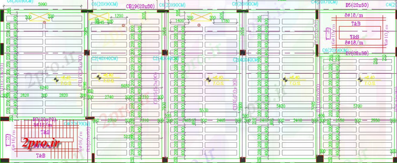 دانلود نقشه جزئیات معماری  نیم اشکوب طبقه سقف موج نو سبک طرحی منطقه  (کد43552)