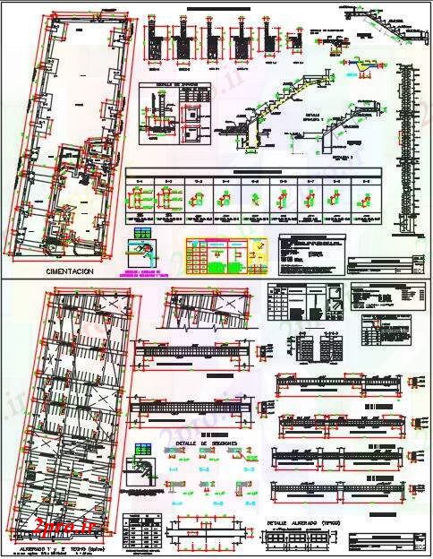 دانلود نقشه جزئیات ساختار deail Estructural خانه دو خانواده  (کد43645)