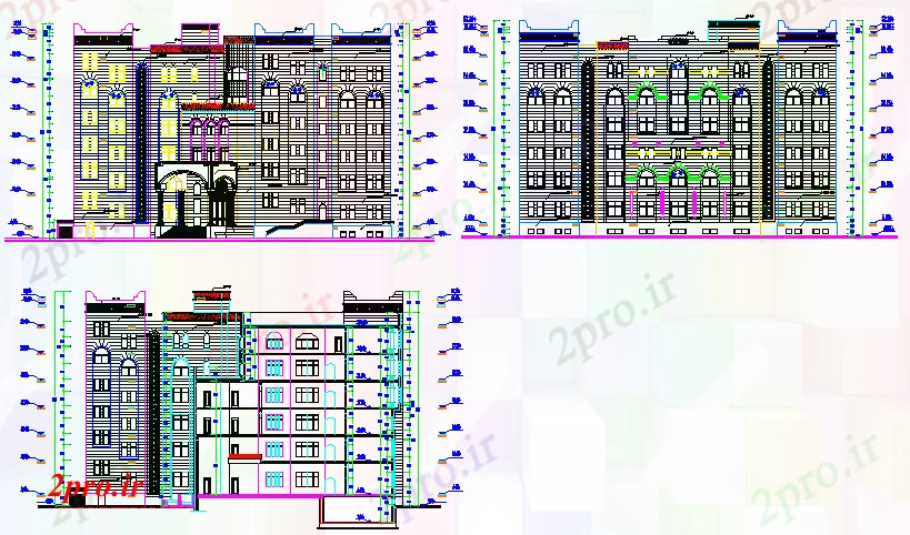 دانلود نقشه مسکونی  ، ویلایی ، آپارتمان  ساختمان بخش  جزئیات (کد43747)