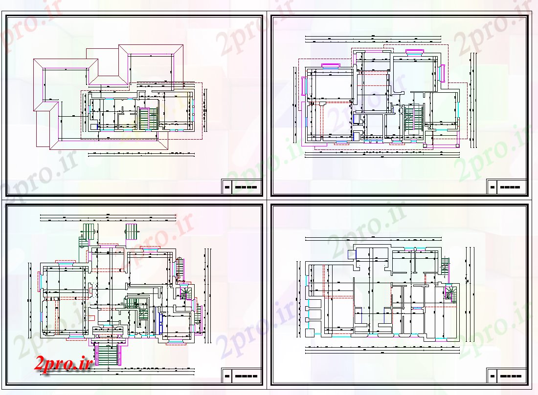 دانلود نقشه مسکونی  ، ویلایی ، آپارتمان  طرحی بنیاد با جزئیات ساختار (کد43748)