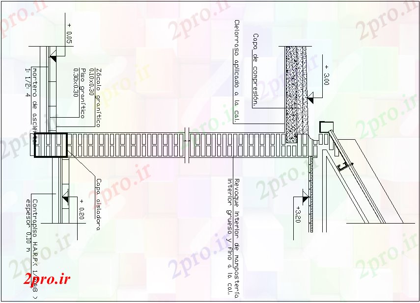 دانلود نقشه پلان مقطعی ستون دال بخش سقف  جزئیات (کد43862)