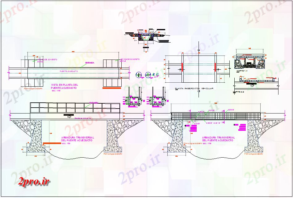 دانلود نقشه پلان مقطعی جزئیات ساختار قنات فولاد کانال جزئیات (کد43868)