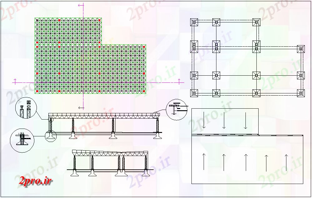 دانلود نقشه جزئیات ساختار سازه های فولادی طرحی نما (کد43894)