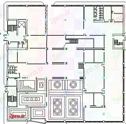 دانلود نقشه آشپزخانه طراحی آشپزخانه ساختمان شرکت های بزرگ (کد43896)