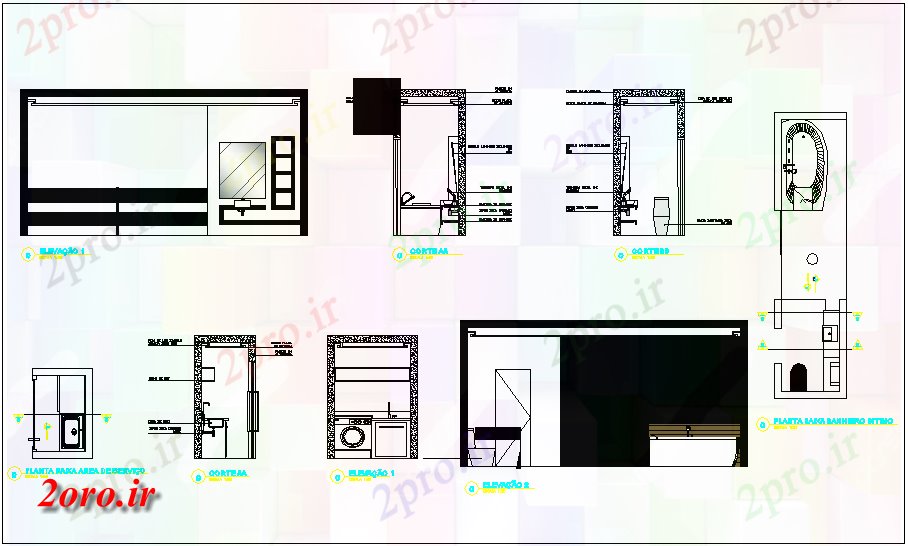 دانلود نقشه جزئیات ساخت و ساز  ساخت و ساز آشپزخانه (کد43964)