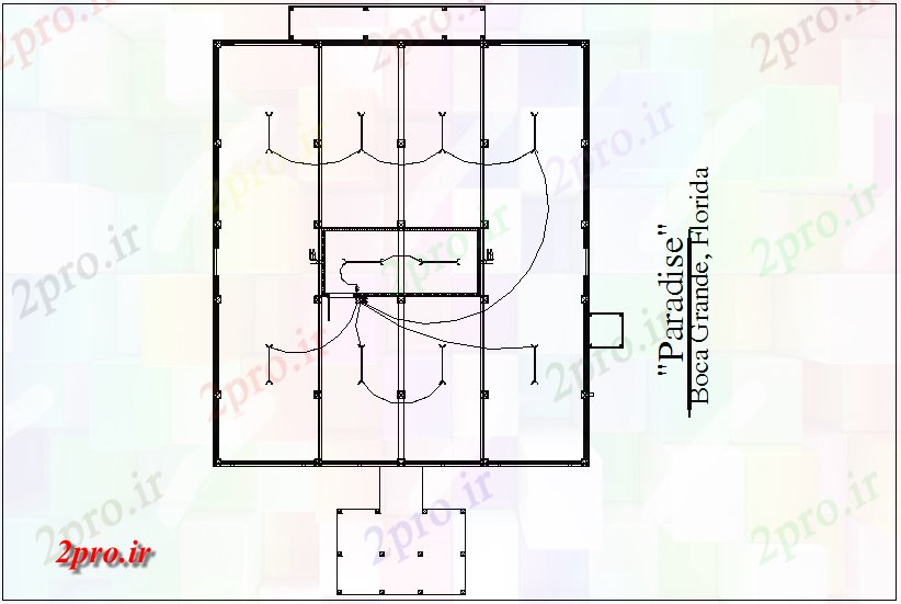 دانلود نقشه معماری  پست تنها نمودار خط از الکتریکی (کد43999)
