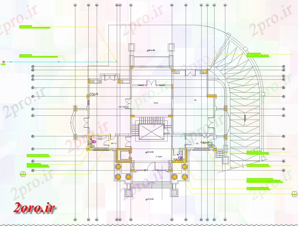 دانلود نقشه ساختمان اداری - تجاری - صنعتی ساخت طراحی طبقه (کد44015)