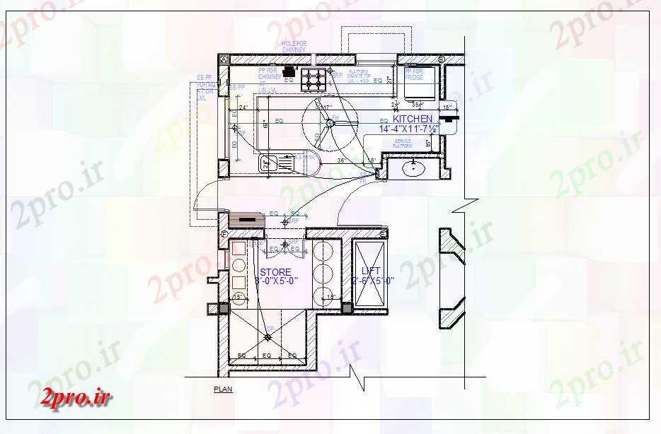دانلود نقشه آشپزخانه طرحی آشپزخانه و طراحی جزئیات طرح (کد44038)