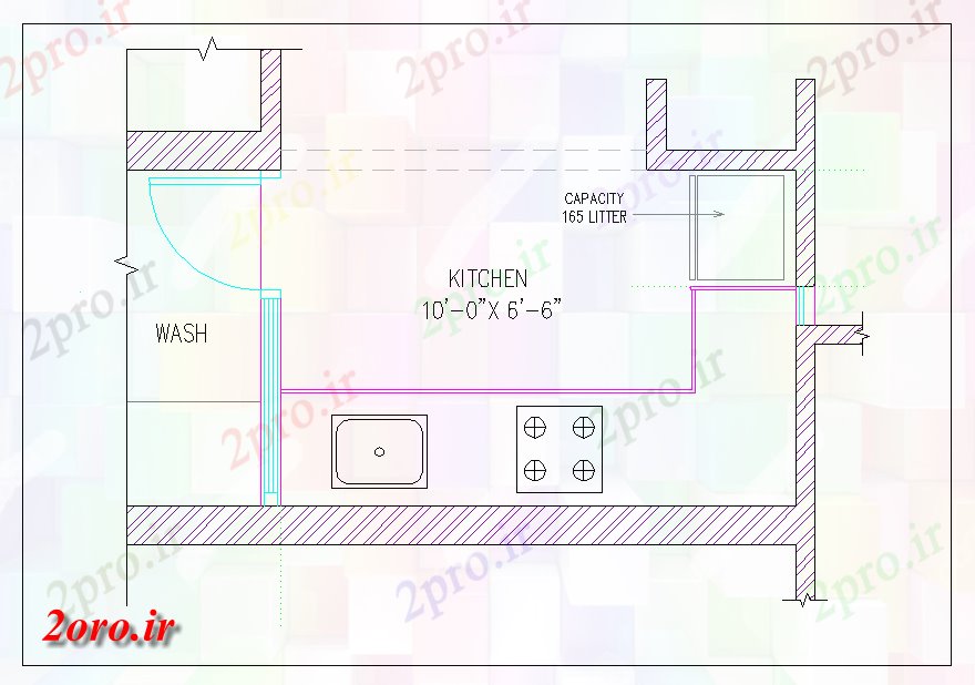 دانلود نقشه آشپزخانه آشپزخانه طراحی اتاق طرحی جزئیات (کد44043)