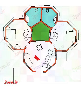دانلود نقشه خانه های کوچک ، نگهبانی ، سازمانی - طراحی و طرحی بندی طرحی ویلا VIP طراحی (کد44130)