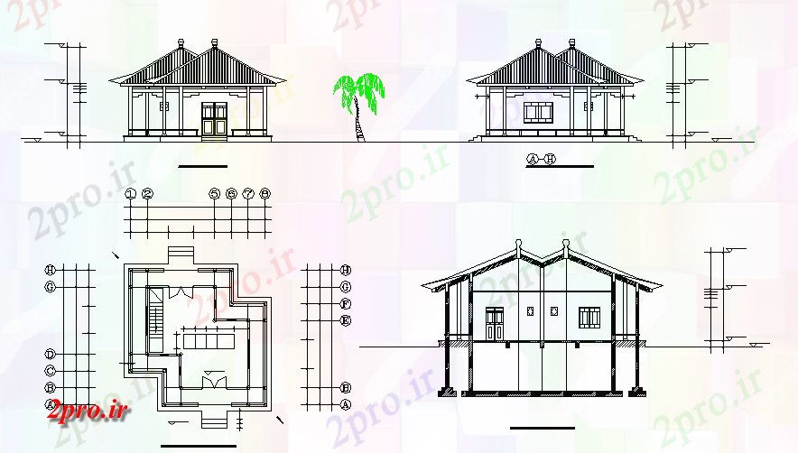 دانلود نقشه مسکونی  ، ویلایی ، آپارتمان  طراحی خانه ساده در   (کد44138)