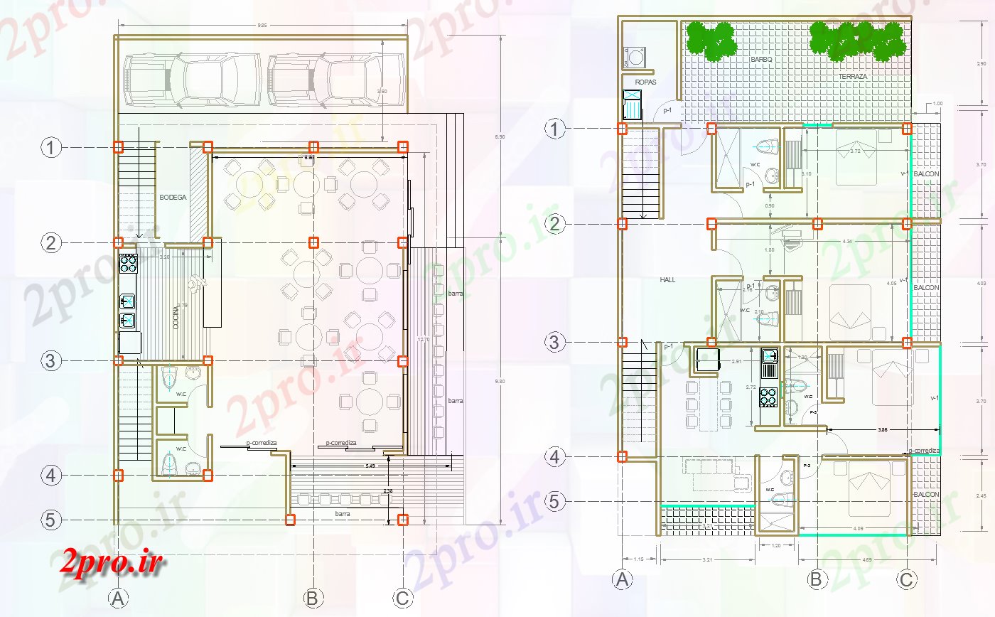 دانلود نقشه مسکونی  ، ویلایی ، آپارتمان  داخلی پروژه طراحی (کد44140)