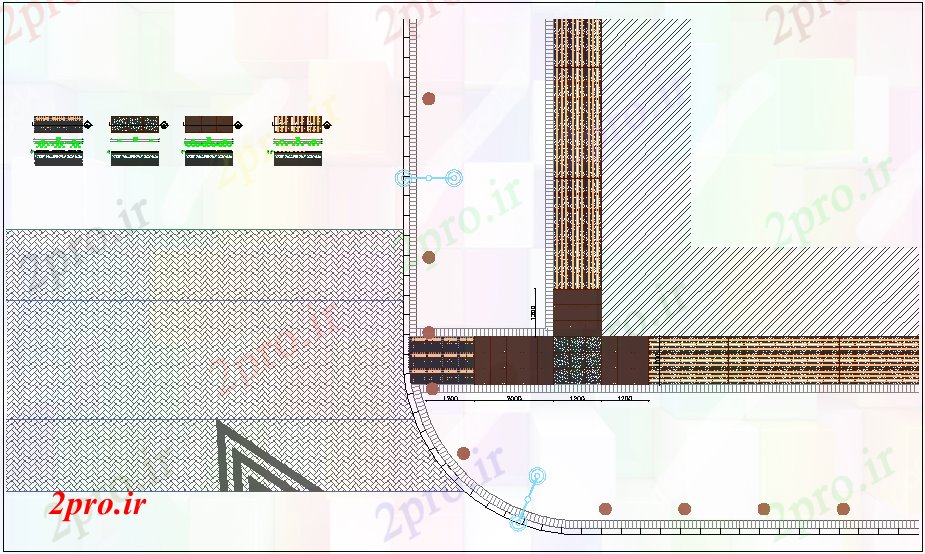 دانلود نقشه جزئیات ساخت و ساز کور  سنگ فرش با شکل های مختلف (کد44210)