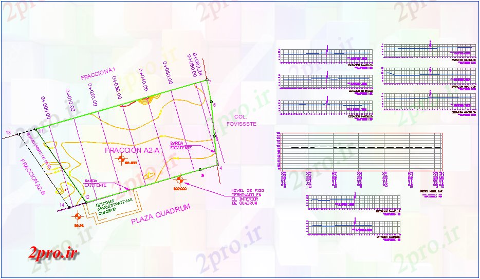 دانلود نقشه جزئیات معماری طرحی کسری از هتل با نمای معماری (کد44223)