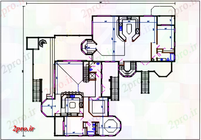 دانلود نقشه خانه های کوچک ، نگهبانی ، سازمانی - مسکونی جزئیات طرحی خانه با furnisher بعد در اتاق (کد44227)