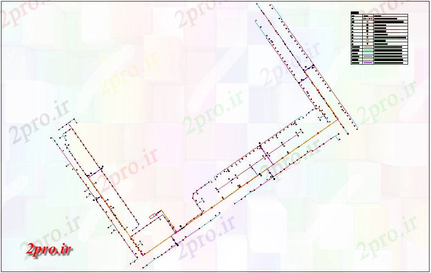 دانلود نقشه جزئیات لوله کشی طرحی آبیاری لوله آب خط (کد44292)