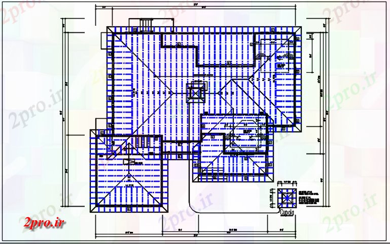 دانلود نقشه جزئیات ساخت و ساز طرحی خانه های مسکونی جزئیات و سقف دیدگاه طرح (کد44295)