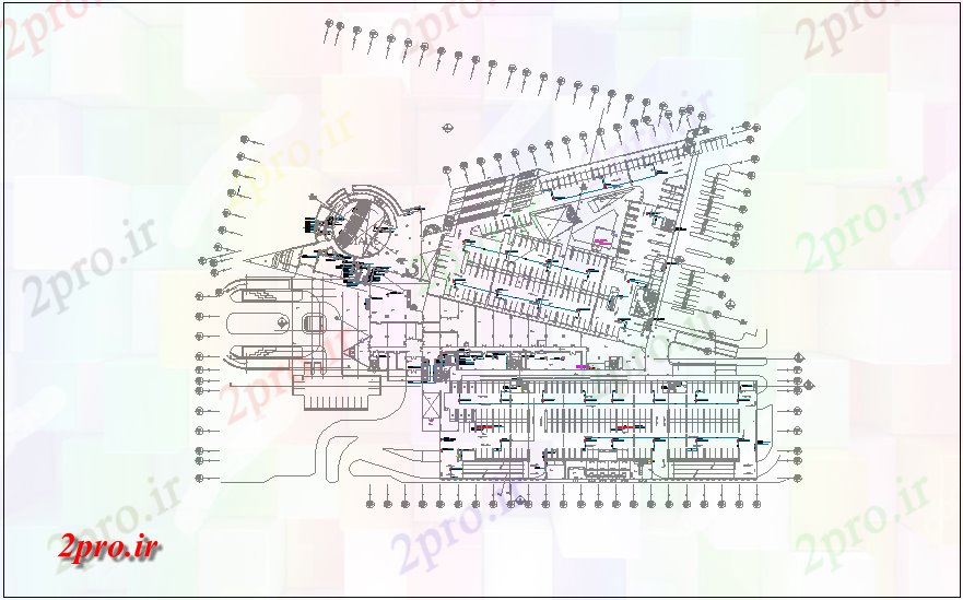 دانلود نقشه جزئیات معماری طرحی با  دال با نمای ساخت و ساز (کد44317)