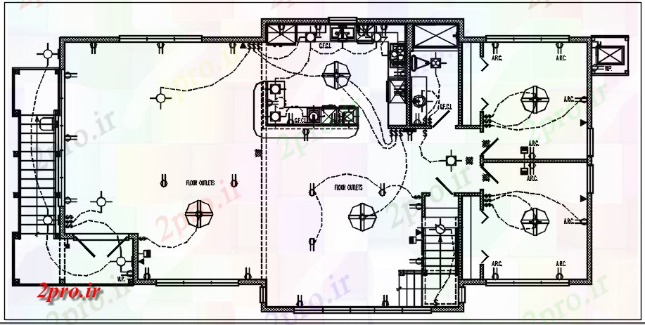 دانلود نقشه معماری خانه طراحی و برق و طراحی  جزئیات ، (کد44339)