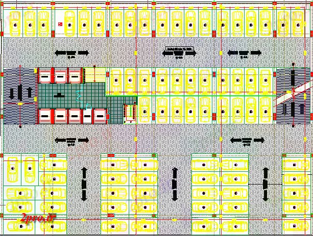 دانلود نقشه ساختمان اداری - تجاری - صنعتی طرحی چیدمان دفتر پارکینگ (کد44349)
