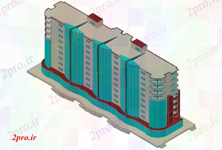 دانلود نقشه ساختمان اداری - تجاری - صنعتی ساختمان شرکت تریدی  (کد44359)