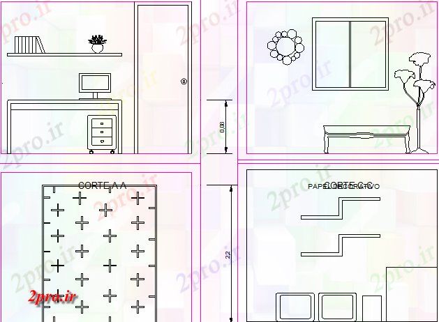 دانلود نقشه  خانه مسکونی ، ویلاصفحه اصلی نما دفتر جزئیات (کد44392)