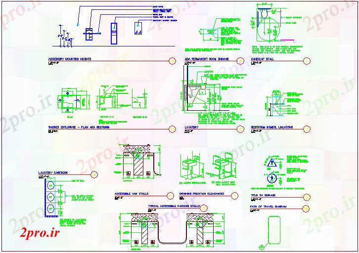 دانلود نقشه جزئیات ساخت و ساز  ساخت و ساز دیوار و نمای بهداشتی بانک (کد44417)