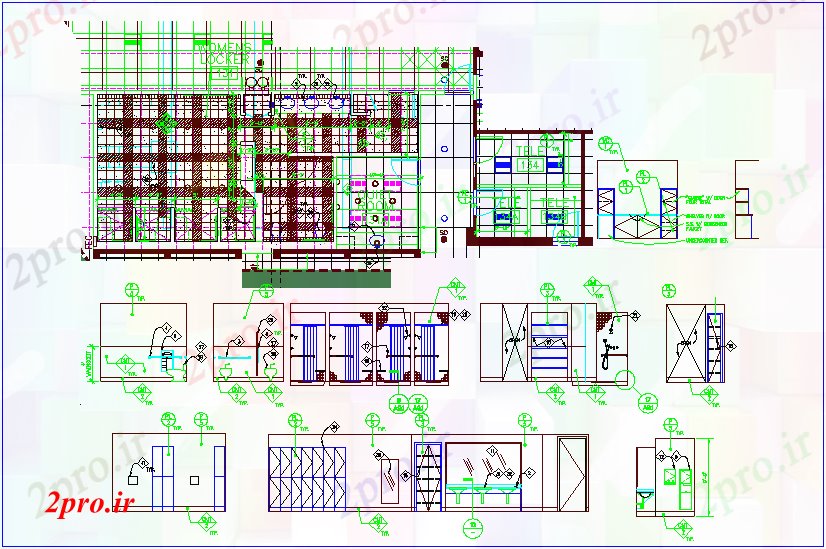 دانلود نقشه جزئیات ساخت و ساز  دیوار بانک با جزئیات ساخت و ساز (کد44421)