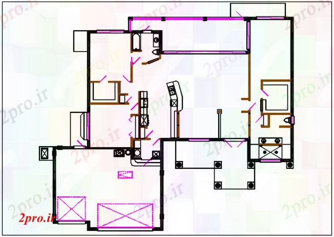دانلود نقشه خانه های کوچک ، نگهبانی ، سازمانی - ساختمان تجاری طراحی جزئیات  (کد44440)