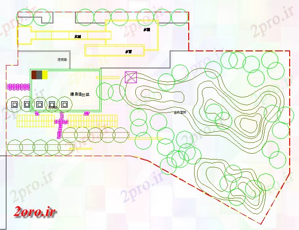 دانلود نقشه باشگاه تناسب اندام فعالیت های منطقه دراز کردن طراحی (کد44457)