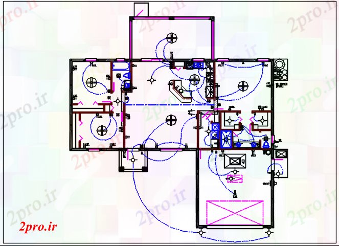 دانلود نقشه طراحی داخلی طراحی و برق و طراحی  جزئیات (کد44467)