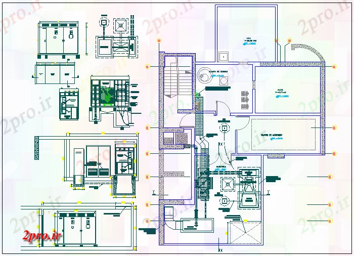 دانلود نقشه ساختمان اداری - تجاری - صنعتی جزئیات بخشی از یک  ساختمان  و طراحی (کد44514)