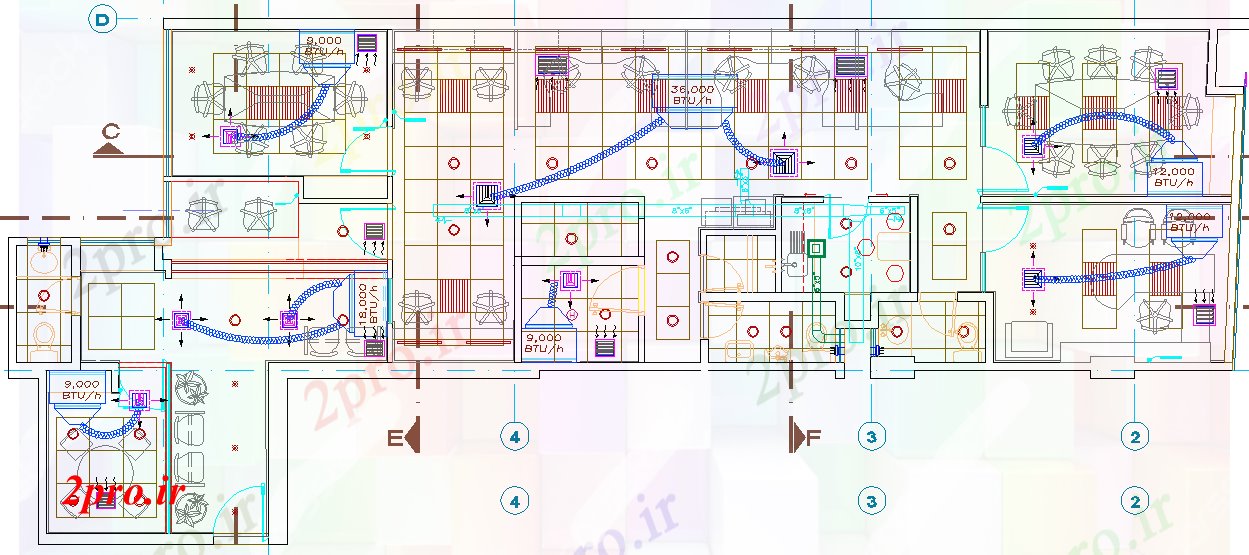 دانلود نقشه طراحی داخلی طراحی برق از یک دفتر (کد44556)
