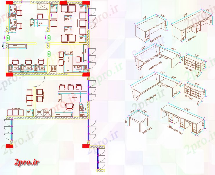 دانلود نقشه دانشگاه ، آموزشکده ، مدرسه ، هنرستان ، خوابگاه -  اتاق کارکنان طراحی از یک مدرسه (کد44603)