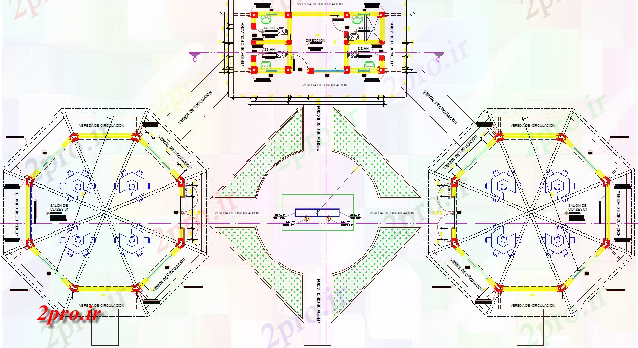 دانلود نقشه ساختمان اداری - تجاری - صنعتی اولیه طرحی مرکز  (کد44634)