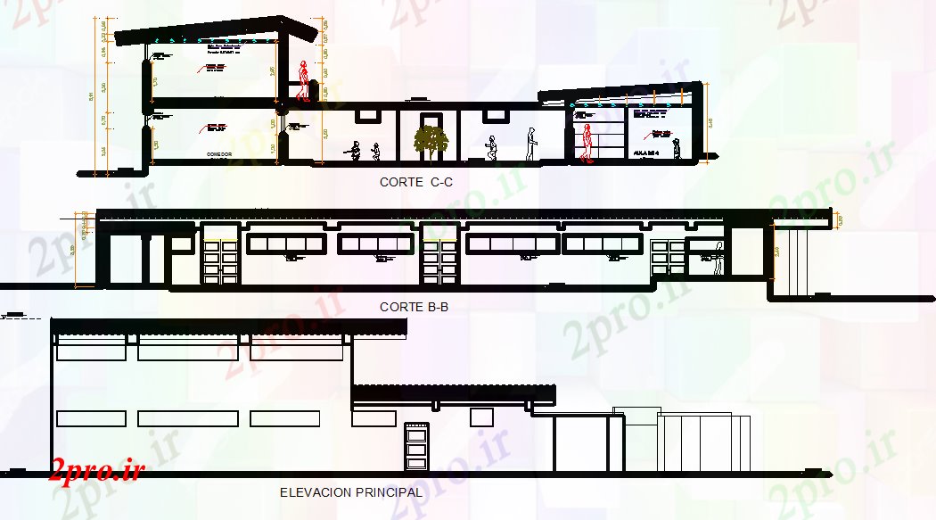 دانلود نقشه هتل - رستوران - اقامتگاه  نما از یک رستوران ساخت (کد44698)