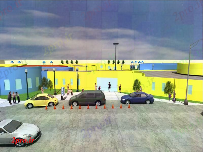 دانلود نقشه دانشگاه ، آموزشکده ، مدرسه ، هنرستان ، خوابگاه -  پارکینگ اتومبیل در مهد کودک مرکز زیرزمین (کد44703)